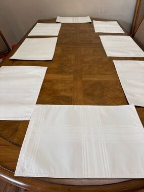 White Placemats Set - Classic Dining Table Linens Stain resistant